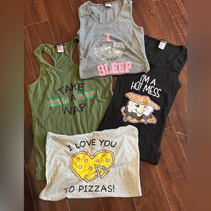 ⭐️EUC - Lot of 4 - Em & Alfie Pajama Tank Tops Juniors Size Large